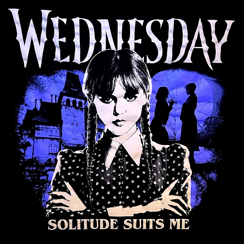 Wednesday Graphic Tee - Black and Blue
